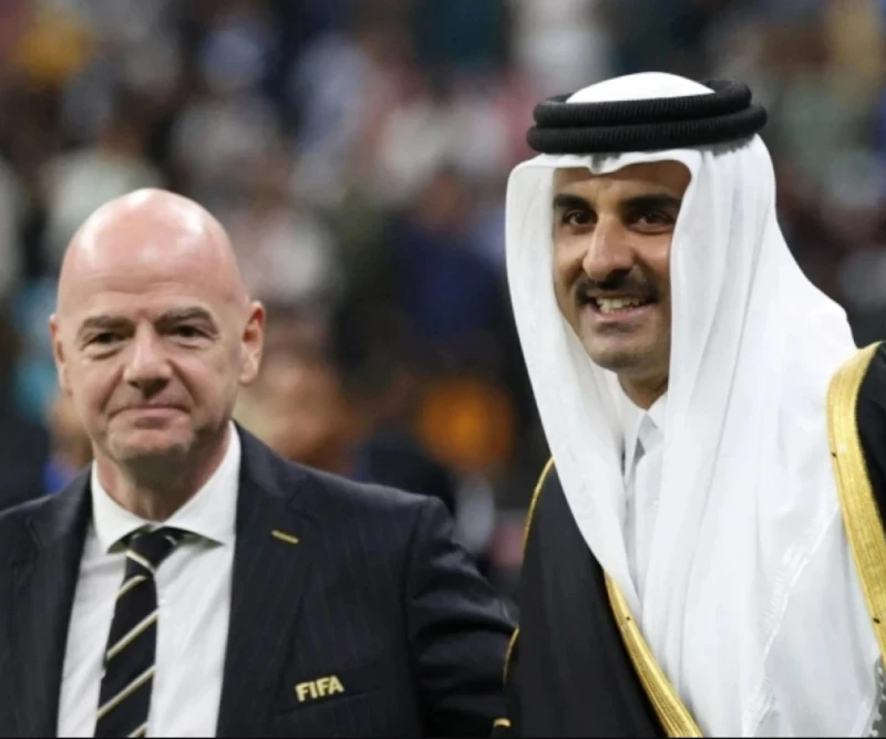 زوجة أمير قطر الشيخة "جواهر" تسلب  العقول والأنظار في حفل افتتاح كأس العالم،، كأنها حورية من الجنة (صورة)